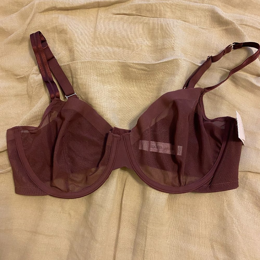 Target Auden Mesh Burgundy Underwire Bra 38D